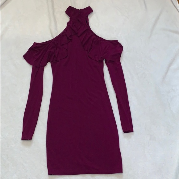 Forever 21 Cut Out Shoulder Ruffle Bodycon Dress - Picture 10 of 15